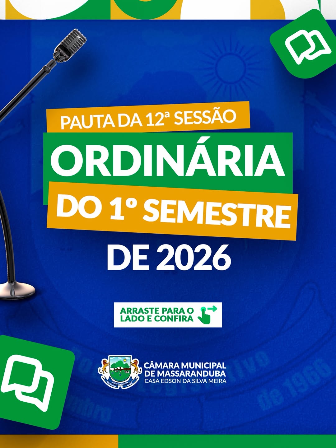 12ª Sessão Ordinária de 2026: confira a pauta dos trabalhos